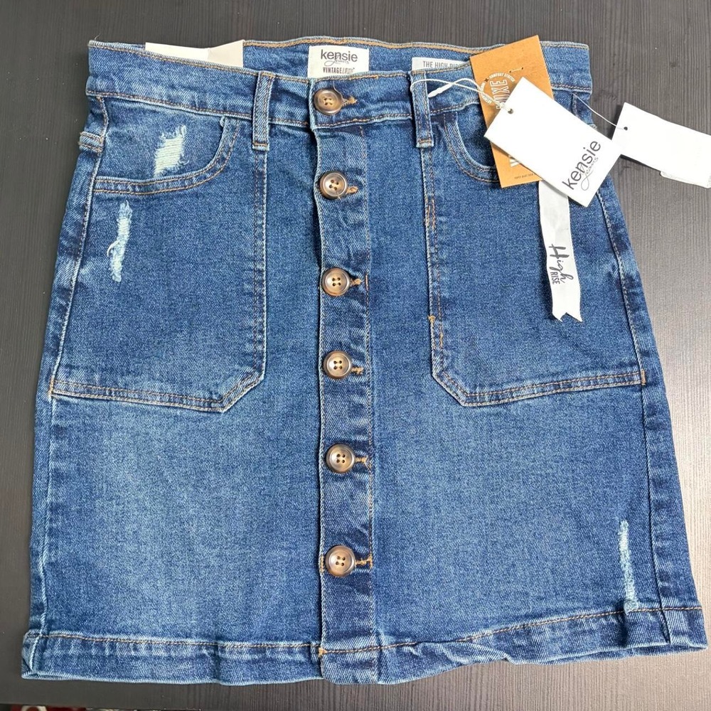 NWT Kensie Blue Denim Skirt Size 2